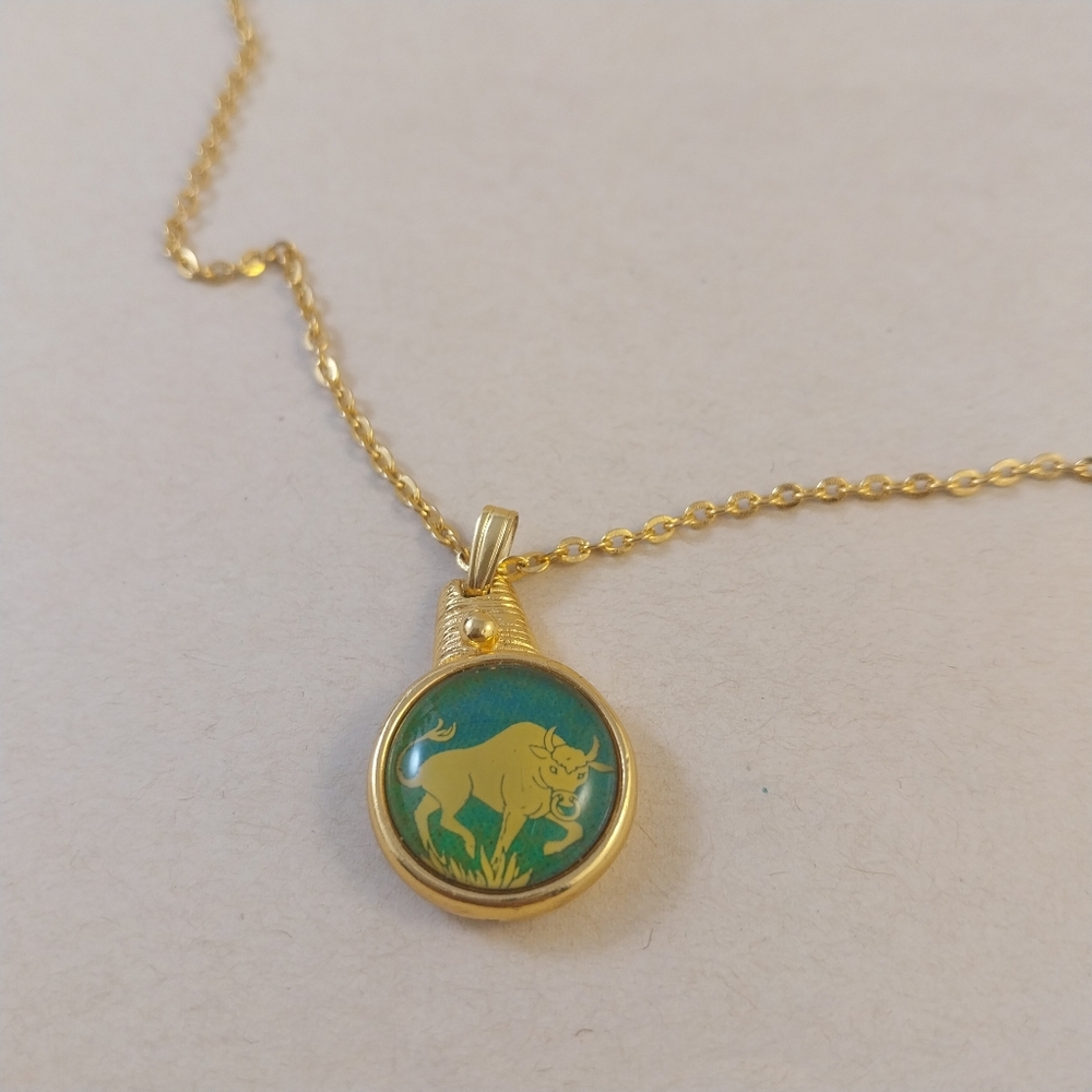 Gold Buffalo Pendant Necklace - Picture 9 of 15